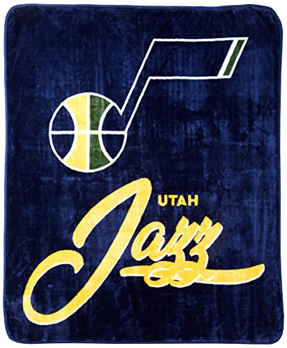 Northwest NBA Utah Jazz Unisex-Adult Raschel Throw Blanket, 50' x 60', Signature