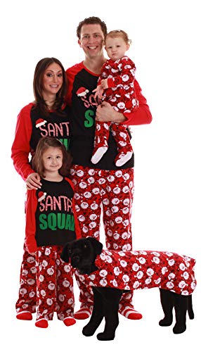 #followme Womens Microfleece Pajamas Set, Family Pajamas, Santa Squad, Large