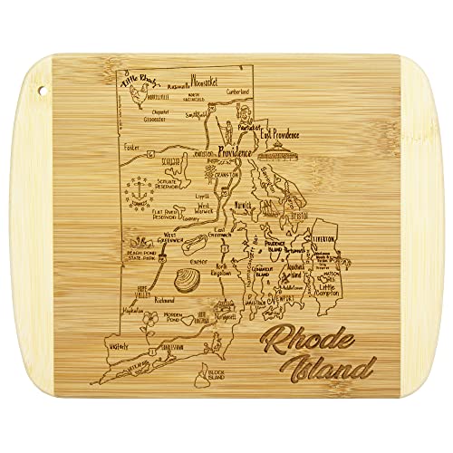 Totally Bamboo A Slice of Life Rhode Island State Serving and Cutting Board, 11' x 8.75'