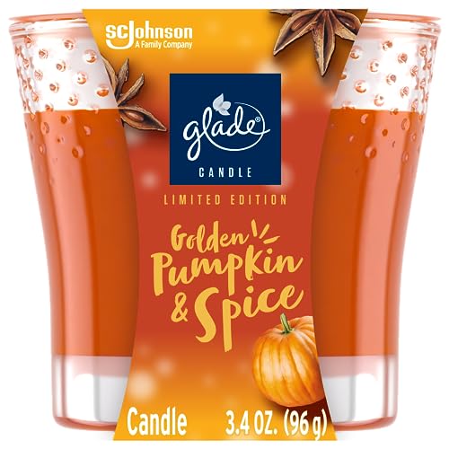 Glade Candle Jar, Air Freshener, Golden Pumpkin & Spice, 3.4 Oz