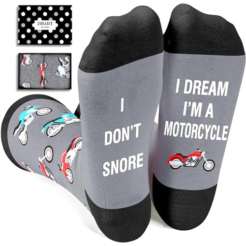 Zmart Funny Motorcycle Gifts For Men Women, Gifts For Dirt Bike Riders Lovers, Motorcross Gifts Unique, I Don'T Snore I Dream I'M A Motorcycle Socks