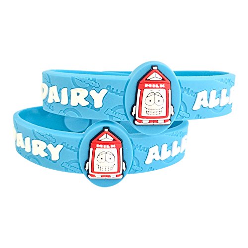 AllerMates Kids Medical Wristband - Dairy Children's Medic Alert Allergy Awareness Bracelet (2 Pack)