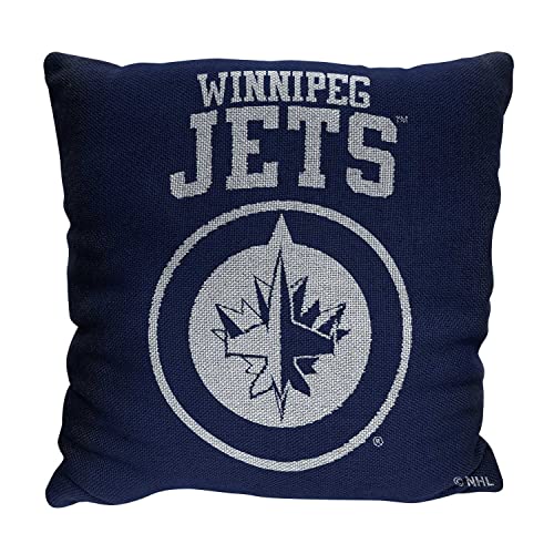 Northwest NHL Decorative Pillows- Enhance Your Space with Woven Throw Pillows - 14' x 14' - Playing Field at Your Home (Winnipeg Jets - Blue)