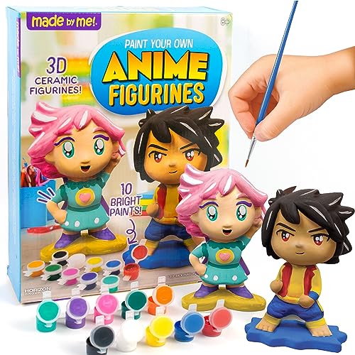 Made By Me Paint Your Own Anime Figurines, Includes 2 Ceramic Manga Figurines, Art Supplies for Anime Enthusiasts, Kids Arts & Crafts Painting Kit, Creative Toys for Kids, Arts and Crafts for Kids