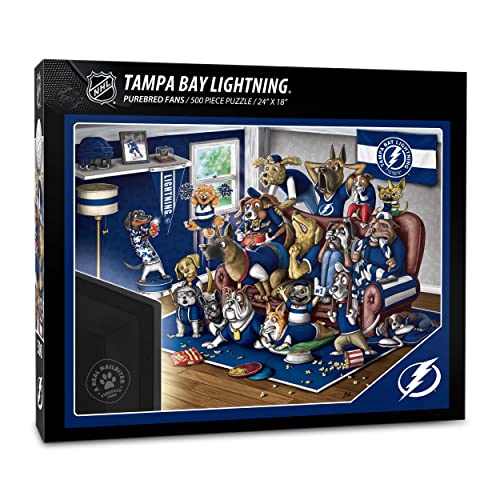 YouTheFan unisex adult Tampa Bay Lightning Purebred Fans 500pc Puzzle A Real Nailbiter , Team Colors, 500 Piece US