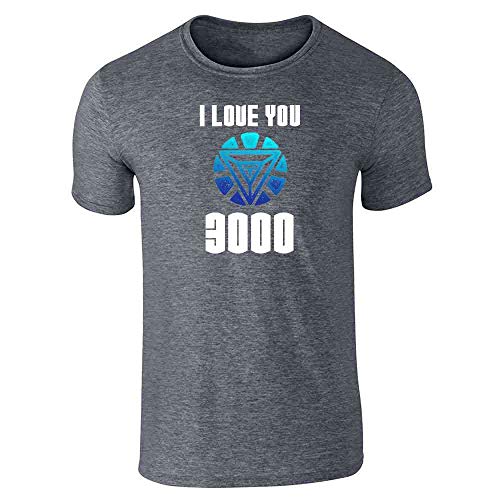 I Love You 3000 Shirts for Dads Super Hero Dad Gifts Love You Graphic T-Shirt Dark Heather Gray XL