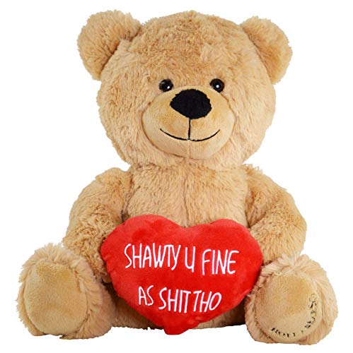 Hollabears Shawty U Fine 10' Original Teddy Bear - Funny Valentine's Day Plush Gift for The Girlfriend, Wife, Boyfriend, Husband or Best Friend
