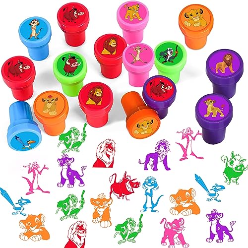 VAYNEIOJOY 24 Pcs Lion King Themed Stampers, Lion King Birthday Party Supplies Favors, Classroom Rewards Prizes, Goody Bag Treat Bag Stuff for Lion King Birthday Party Gifts