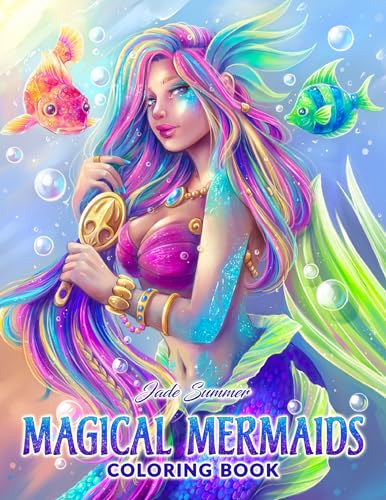 Magical Mermaids: An Adult Coloring Book with Beautiful Mermaids and Fantasy Scenes for Stress Relief and Relaxation