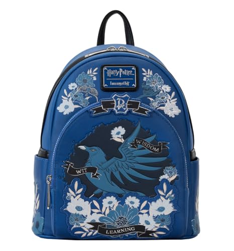 Loungefly Harry Potter Ravenclaw House Floral Tattoo Mini Backpack