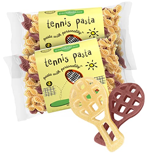 Pastabilities Tennis Pasta, Fun Shaped Tennis Racket Noodles for Kids 14 oz (2 Pack) Kids Pasta, Non-GMO Natural Wheat Pasta, Kosher Certified, Made in the USA