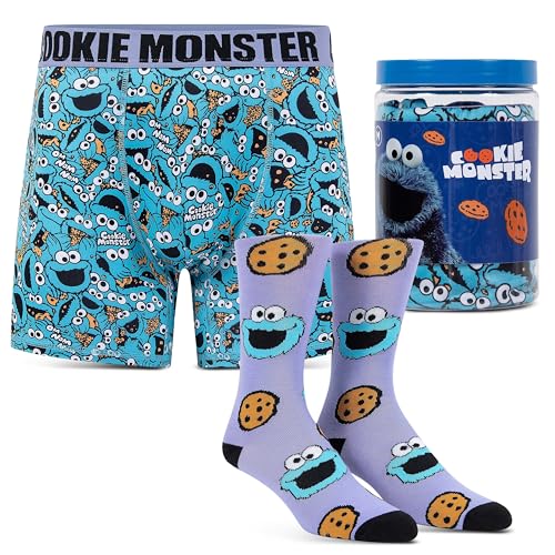 Handcraft Cookie Monster Funny Boxers for Men Funny Mens Underwear Gifts for Men Boxer Briefs and Socks Gift Set