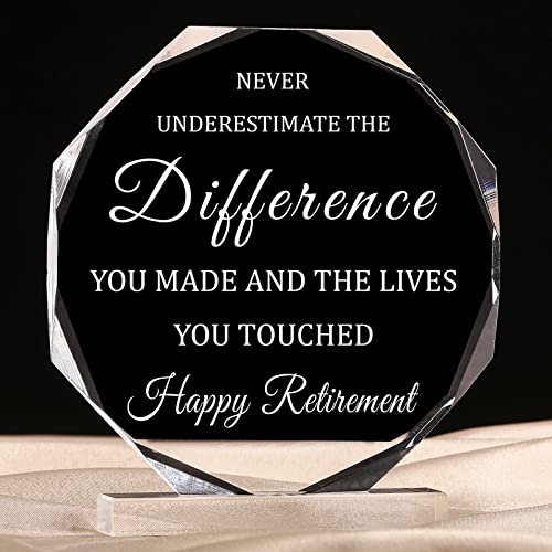 Happy Retirement Gifts for Men Women Never Understand the Difference You Made Keepsake and Paperweight Retirement Plaque Inspirational Gifts for Retired Teacher Police Firefighter Nurse (Novel Style)