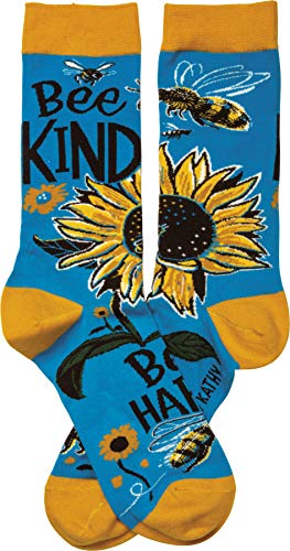 Primitives by Kathy Womens Gift Socks, Blue, Yellow, Brown
