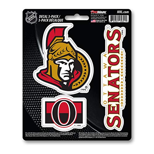 FANMATS NHL - Ottawa Senators 3 Piece Decal Set, Red