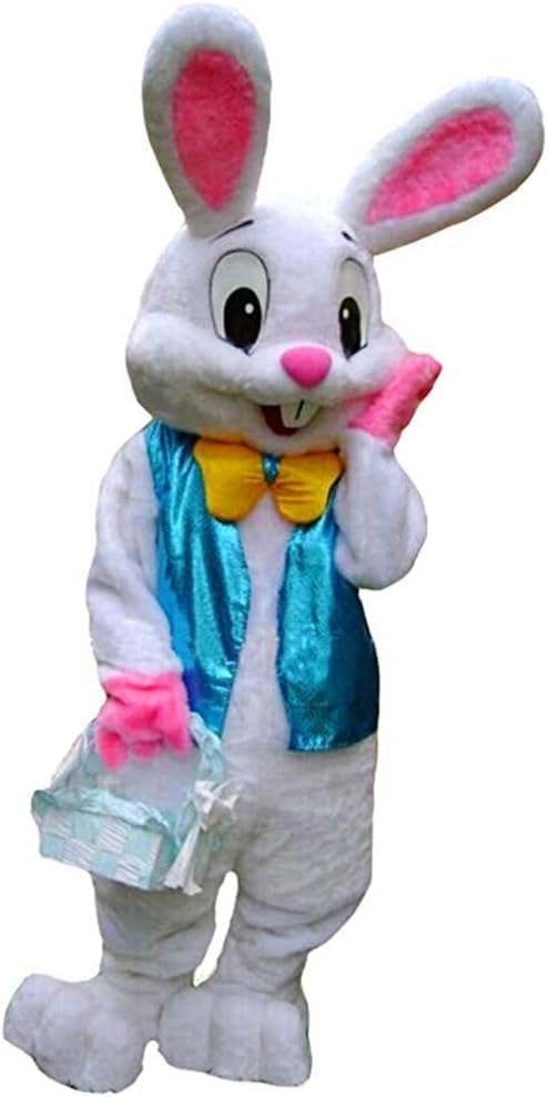 HEGUAN Rabbit Easter Bunny Mascot Costume Cartoon Cosplay Adult Fancy Dress Outfit