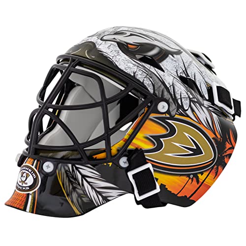 Franklin Sports NHL Anaheim Ducks Mini Hockey Goalie Mask with Case - Collectible Goalie Mask with Official NHL Logos and Colors,white