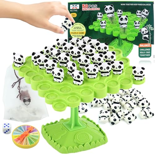 kykake Panda Balance Game Toy,Two-Player Balance Tree Game Parent-Child Interactive Family Tabletop Puzzle Game Montessori Toy,Birthday Christmas Bulk Panda Toys Gifts for Girls Boy