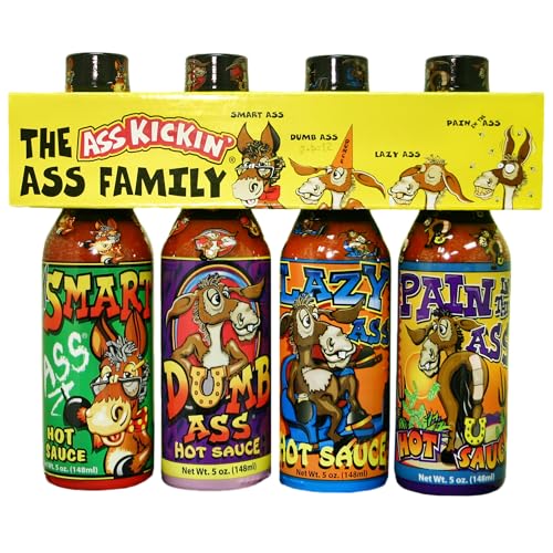 KICKIN' Family Hot Sauce Gourmet Gift Set – 5oz. 4 Pack - Try if you dare! – Perfect Ultimate Gourmet Gift for the Hot Sauce Fan