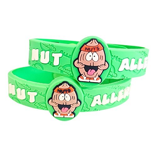 Allermates Kids Medical Wristband - Tree Nut Children's Medic Alert Allergy Awareness Bracelet (2 Pack)