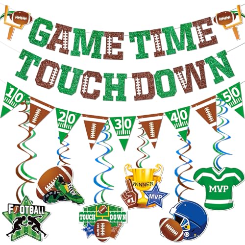 Superbowl Party Decorations 2024 Football Game Time Touch Down Banner Football Party Decorations Sports Party Decorations Super Bowl Football Party Supplies