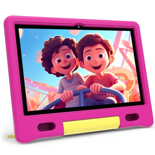 ApoloSign Kids Tablet - Android 13 Tablet for Kids with Case Included, Bright 10.1' HD Screen, Pre-Installed Educational Apps, Parental Controls, 32 GB, Ideal Gift for Children, Pink (K109A)