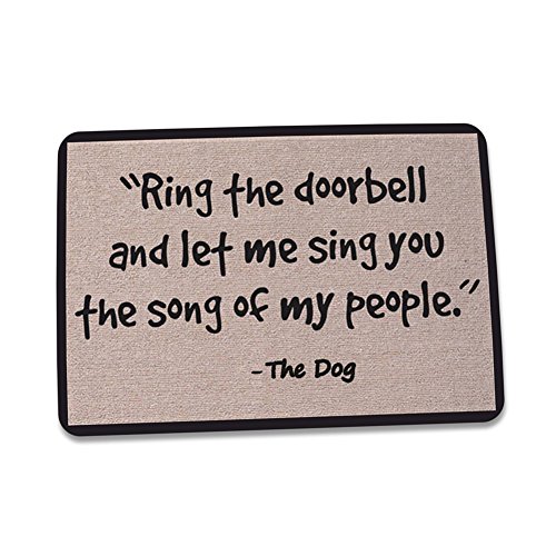 ZaH Outdoor Indoor Doormat Non Slip Door Mats Thin Home Carpets for Front Door Kitchen Bedroom Garden, 2 x 3, Ring The Doorbell and Let Me Sing You The Song of My People, The Dog
