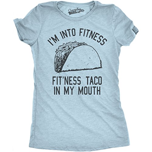 Womens Fitness Taco Funny Gym T Shirt Cool Humor Graphic Muscle Tee for Ladies Funny Womens T Shirts Cinco De Mayo T Shirt for Women Funny Fitness T Shirt Light Blue M