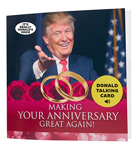 Talking Trump Anniversary Card – Says Happy Anniversary in Donald Trump's Real Voice - Give Someone a Personal Anniversary Greeting from The President of The United States - Includes Envelope