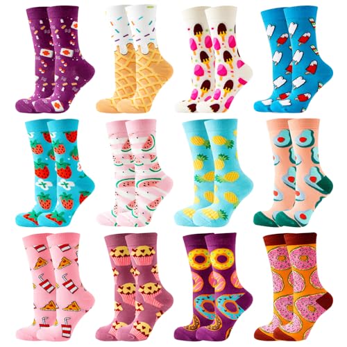 GLCMXMART Womens Socks Size 7-9, Novelty Funny Fun Cool Socks, Food Cute Gifts for Women Girl (WS-001)
