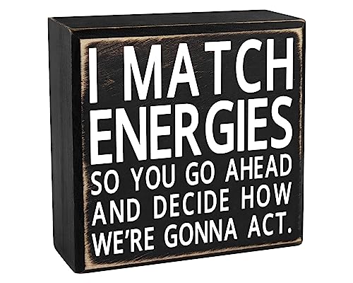Funny Office Desk Decor Coworker Gift For Women Men, I Match Energies Cubicle Quotes, Do Not Disturb My Energy Office Desk Sign Protect Your Energy, Positive Energy