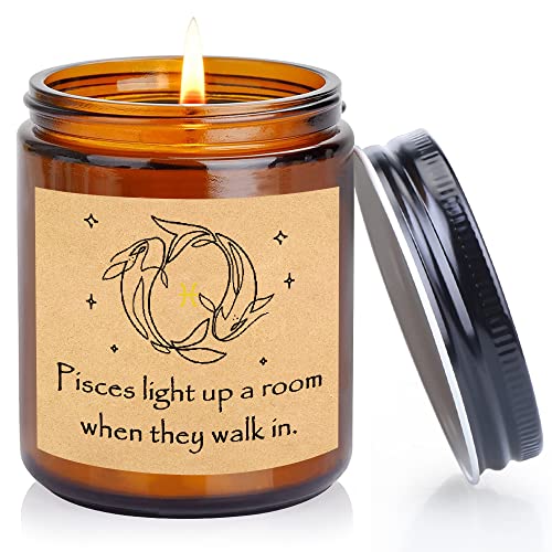 Funny Birthday Gifts for Women Men, Unique Pisces Candle Bday Gifts for Best Friends Woman Man Mom Sister Girlfriend 21st 30th 40th 50th, Fun Present for Grandma Wife Husband Frendship Ideas
