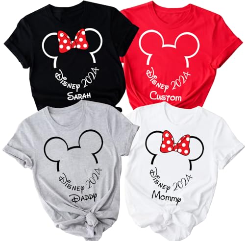 Vacation 2024 Shirt, Family Trip Essentials Shirts, land Family Matching Shirts, Mickey & Minnie Mouse Personalized Outfit, Travel Custom T-Shirts