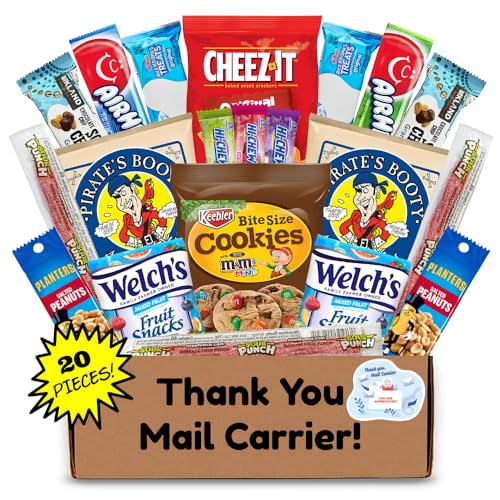 Hangry Kits Postal Worker Gifts For Men & Women - Send a Mail Carrier Gift Basket Care Package To A Friend, Co-Worker or Loved One. Variety Of Snacks for a Mail Man