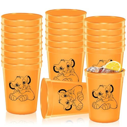 VDESFUEBY Lion King Birthday Party Supplies,12 OZ Lion King Party Reusable Plastic Cups for Boys and Girls Birthday Party Decorations(20PCS)