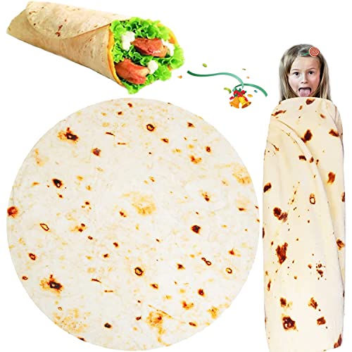 SILUI Tortilla Burrito Blanket Baby Stuff Gifts for Kids Newborn, Funny Novelty Food Toddler Swaddle Throw Baby Shower Blankets for Boys Girls, 300 GSM Soft Flannel Taco Wrap Blanket(41 Inches)