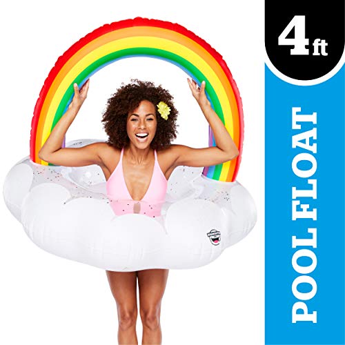 BigMouth Inc. Giant Inflatable Magical Pool Float with Glitter Inside, Patch Kit Included, Swim Innertube (Giant Rainbow)