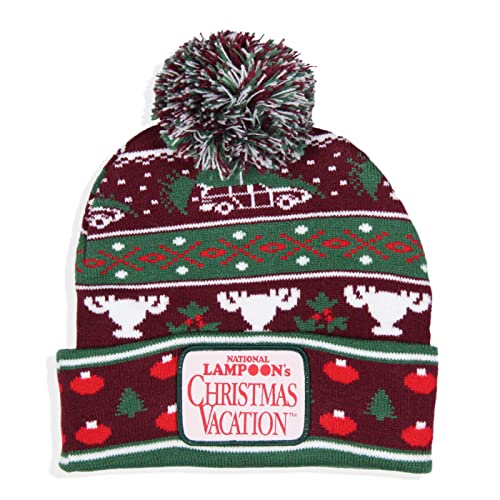 National Lampoon's Christmas Vacation Fair Isle Cuffed Pom Beanie Hat Multicolored