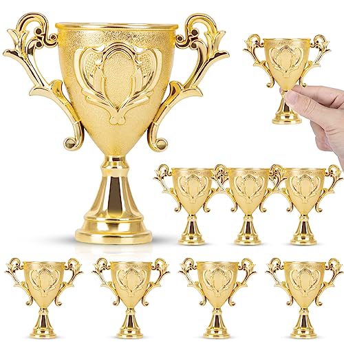 foci cozi 9PCS Trophy Award Gold Mini Trophies for Kids,Plastic Football Awards and Trophies Cup,Christmas Funny Trophy