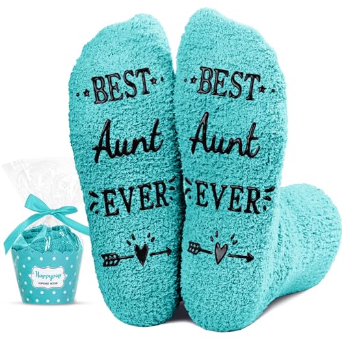HAPPYPOP Mothers Day Gifts for Aunt, Auntie Gifts from Niece, Best Gifts for Aunt Auntie Gifts Best Aunt Ever Gifts, Aunt socks