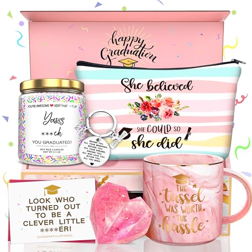 Graduation Gifts for Her 2024,Graduation Gifts The Tassel was Worth The Hassle-Graduation Coffee Mug Candles Keychain Set-College Student Gifts New Job Gift Graduated Women Congratulations Gifts