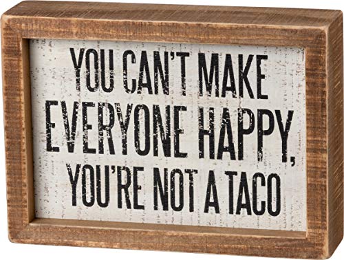Primitives by Kathy Not A Taco Inset Sign, 5x7 inches, Wooden