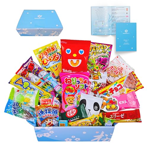 Sakura Box Japanese Snacks & Candy 30 Piece Dagashi Set Gift (Box)