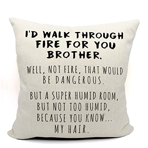 Mancheng-zi Gifts for Brother,Brother Pillow Covers 18x18,Brother Gifts from Sister,Gifts for Brothers from Sisters,Brother Birthday Gift,Birthday Gifts for Brother,Funny Gifts for Brother (Color-1)