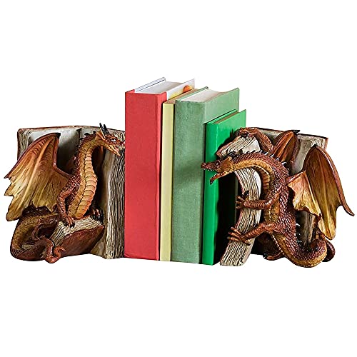Dragon Decorative Bookend, 1 Pair Vintage Shelf Decor, Gothic Dragon Bookends, Medieval Evil Dragon Book Ends, Dragon Bookshelf Decorations