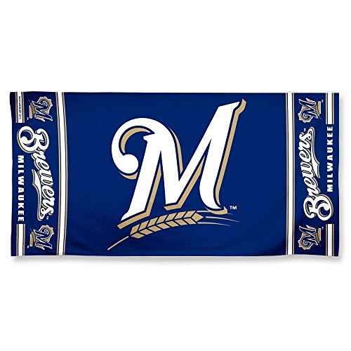 WinCraft MLB Milwaukee Brewers MLB Milwaukee Brewers Fiber Beach Towel 9lb 30' x 60', Multi Color, na