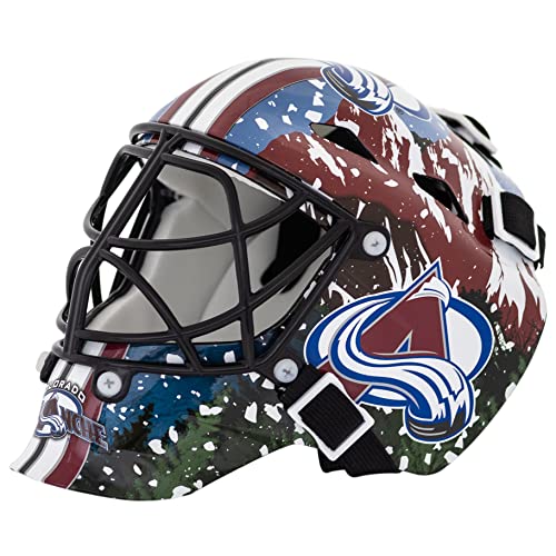 Franklin Sports NHL Colorado Avalanche Mini Hockey Goalie Mask with Case - Collectible Goalie Mask with Official NHL Logos and Colors