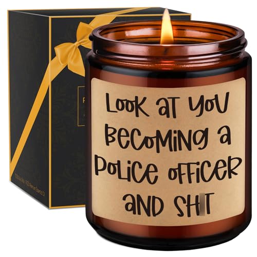 GSPY Scented Candles - Police Officer Gifts for Him, Police Academy Graduation Gifts, Cop Gifts, Police Gifts for Men, Women, Her - Funny Birthday Gifts for Police Officer, New Police Officer