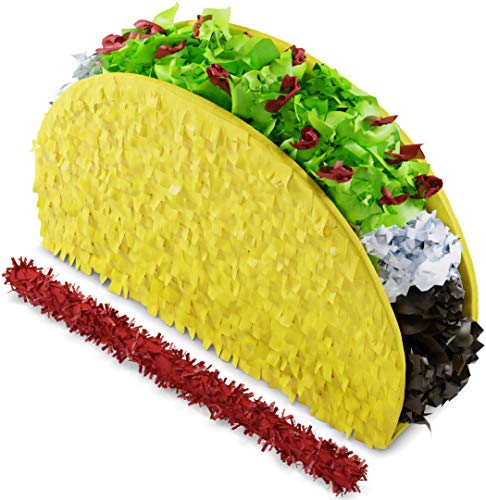 Taco Tuesday Pinata (Small Stick Included) 17.5' x 11' x 3.7' Perfect for Taco Bout Parties, Decorations, Birthday piñata, Fiesta Theme Celebration, Mexican Bash, Photo Prop – by Jergrim