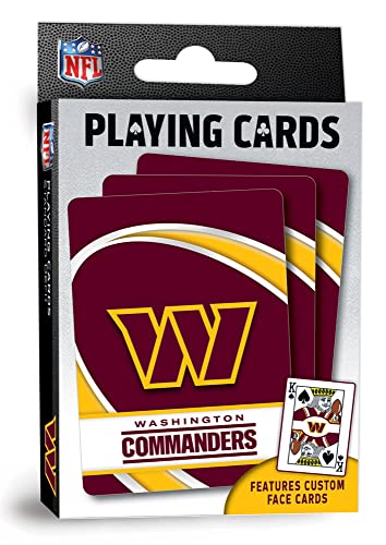 Masterpieces Family Games - NFL Washington Commanders Playing Cards - Officially Licensed Playing Card Deck for Adults, Kids, and Family